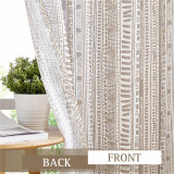 Bohemian Pattern Linen Semi-Sheer Curtain -1 Panel