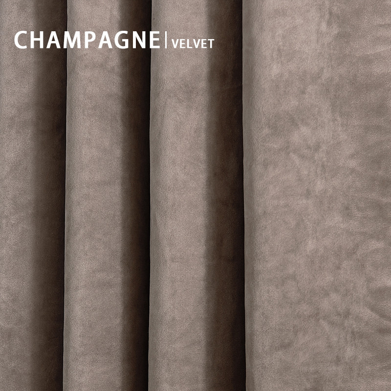 Champagne|Solid Blackout Velvet Curtain Drapery (1 Panel)