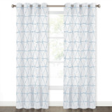Sketched Triangle Pattern Semi-Sheer Voile Textured Curtain (1 Panel)