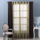 White Crinkled Voile Textured Sheer Curtain (1 Panel)