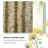 Leaves&Floral Pattern Thermal Insulated Blackout Curtain(1 Panel)