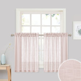 Faux Linen Textured Sheer Tier Curtain (1 Panel)