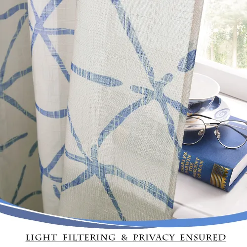 Linen Texture Wave Fabric Light Glare Filter Blackout Curtain (1 Panel)