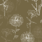 White Blossom Pattern Printed Semi Sheer Linen Curtain(1 Panel)