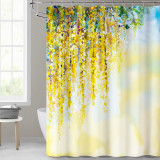 Watercolor Dripping Dot Shower Curtain