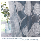 Flower Pattern Linen Textured Semi-Sheer Curtain - 1 Panel