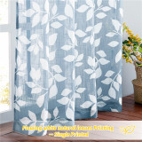 Leaves Printed Pattern Linen Textured Semi-sheer Curtain - 1 Panel