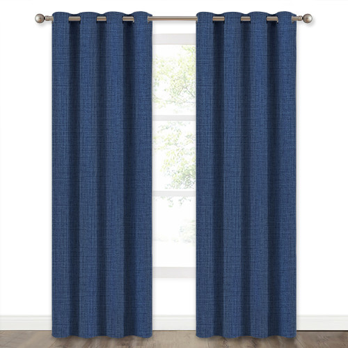 Luxury Textile Faux Woven Pattern Window Blackout Curtain (1 Panel）