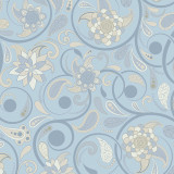 Botanic Floral Printed Pattern Linen Textured Semi-Sheer Curtain (1 Panel)