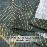 Leaf Pattern Linen Texture Semi-sheer Curtain (1 Panel)