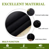 Adjustable Width Privacy Curtain Hang with Sticky Strap - Set of 2 Panels