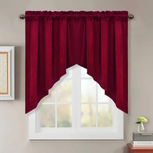 Scalloped Blackout Velvet Curtains Valance
