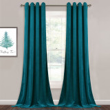 Teal Blue|Solid Blackout Velvet Curtain Drapery (1 Panel)