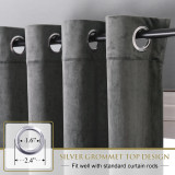 Grey|Solid Blackout Velvet Curtain Drapery (1 Panel)