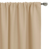 Branch Pattern White Faux Linen Textured Semi-Sheer Curtain (1 Panel)