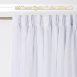 2 Layers Crinkled Voile Blackout Curtain with Free Tie-Backs (1 Panel)