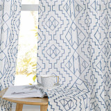 Ethnic Pattern Printed Linen Semi-sheer Curtain - 1 Panel