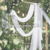 Voile Sheer Curtain Scarf for Wedding Decoration, Bedding and Windows