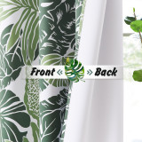 Banana Leaf Pattern Printed Thermal Insulated Blackout Curtain - 1 Panel