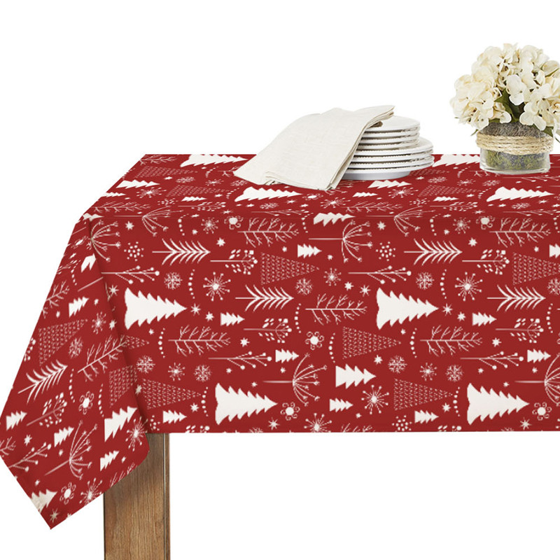 Red Christmas Tablecloth for Rectangle Table