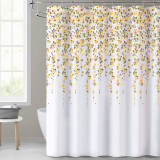 Raining Flowers Water Repelling White Shower Curtain