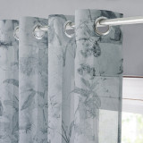 Vintage Flower Design Pattern Voile Semi Sheer Curtain(1 Panel)