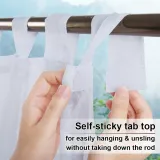 Outdoor Sheer Curtain with Self-Sticky Detachable Tab Top for Easy Hanging(1 Panel)