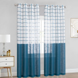 Lattice Linen Textured Semi-Sheer Curtain - 1 Panel