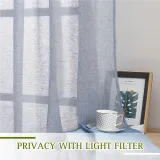Solid Linen Textured Semi-Sheer Curtain (One Panel)
