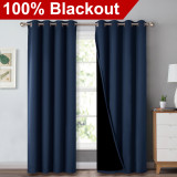 2 Layers 100% BlackoutThick Thermal Insulated Curtain (1 Panel)