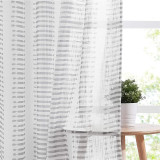 Natural Decor Faux Linen Textured with Slub Striped Pattern(One Panel)