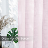 Semi Sheer Curtain- Linen Textured Sheer Window Valance Tie1 Panel)