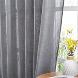 Semi Sheer Curtain- Linen Textured Sheer Window Valance Tie1 Panel)