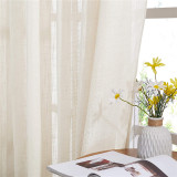 Semi Sheer Curtain- Linen Textured Sheer Window Valance Tie1 Panel)