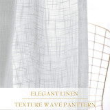 Semi Sheer Curtain- Linen Textured Sheer Window Valance Tie1 Panel)