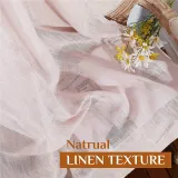Semi Sheer Curtain- Linen Textured Sheer Window Valance Tie1 Panel)