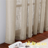 Semi Sheer Curtain- Linen Textured Sheer Window Valance Tie1 Panel)