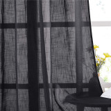 Semi Sheer Curtain- Linen Textured Sheer Window Valance Tie1 Panel)