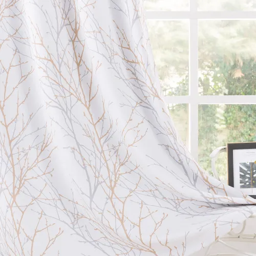 Welfare-Tree Branch Pattern Room Darkening Blackout Curtains (1 pair)