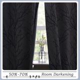 Welfare-52X108 inches Tree Branch Pattern Room Darkening Blackout Curtains (1 Pair)