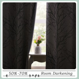 Welfare-Tree Branch Pattern Room Darkening Blackout Curtains (1 Pair)