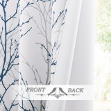 Welfare-52X108 inches Tree Branch Pattern Room Darkening Blackout Curtains (1 Pair)