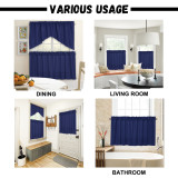 Waterproof&Scratch Resistant Window Valances and Tier Curtains - Set of 4 Panels