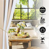 Custom Striped Indoor/Outdoor Energy Saving Grommet Curtain(1 Panel)