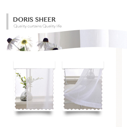 Solid Linen Look Doris Sheer Fabric Swatch Refundable Order Amount Over $199