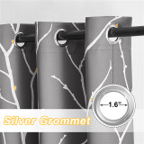 Modern Blackout Curtains Room Darkening Branch pattern Curtains by RYBHOME ( 1 Panel )