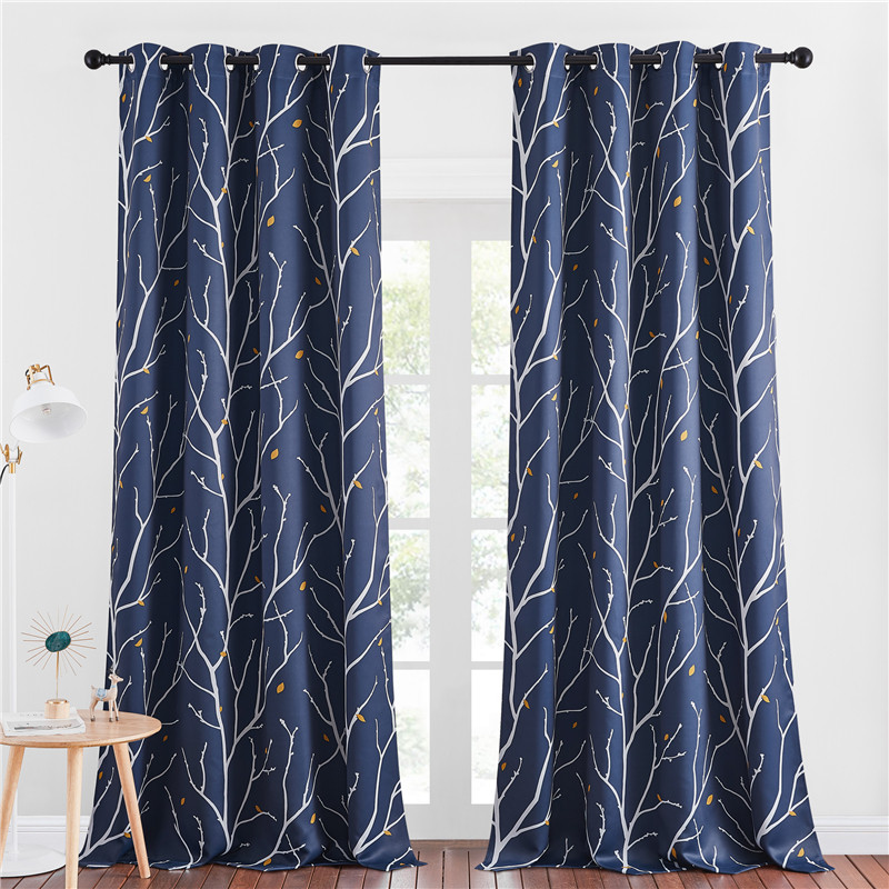 Modern Blackout Curtains Room Darkening Branch pattern Curtains by RYBHOME ( 1 Panel )