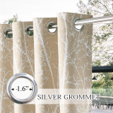 Branch Pattern Waterproof Windproof Block UV Outdoor Curtains for Patio / Foyer / Arbor by RYBHOME ( 1 Panel )