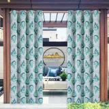 European pattern printed Waterproof&Rustproof Thermal Insulated Outdoor Curtain for Patio/Porch/Cabana by ( 1 Panel )