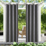 Microfiber Noise Reducing Thermal Insulated Wave Line Blackout Outdoor Curtain by RYBHOME ( 1 Panel )